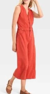 Women's Cropped Sleeveless Jumpsuit - Universal Thread Red 8 NWT - Picture 1 of 3