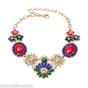 Amrita Singh Belle Crystal Floral Large Statement Bib Necklace NKC 8866 NWT - Picture 1 of 3