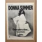DONNA SUMMER ONCE UPON A TIME POSTER SIZED original music press advert  from 197