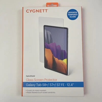 12.4 Inch Glass Galaxy Tab S7+/S7 FE/S8+ Cygnett OpticShield Screen Protector - Image 1 of 4