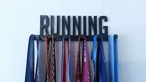 RUNNING MEDAL SPORTS DISPLAY HOLDER HANGER RACK ORGANIZER 26.2,13.1,10k,5k - Picture 1 of 4