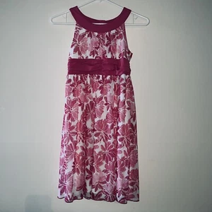 Girl Dress Size 12 Pink White Floral Design Speechless Rayon Dress Inner Lining - Picture 1 of 6