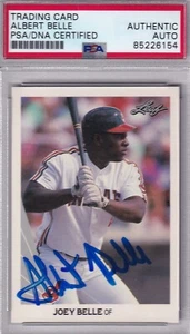 Albert Belle 1990 Leaf SIGNED PSA/DNA Cleveland Indians (TOUGH AUTOGRAPH) RARE - Picture 1 of 1