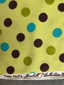 Fabric Lot 1 Yd 19 Ins 41 W Stonehenge Collections Donna Wilder Green Polka Dots - Picture 1 of 5