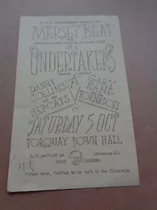 Undertakers 1963 Torquay Handbill (Danny Collins & Hepcats/Gary Kane/Tornadoes) - Picture 1 of 2