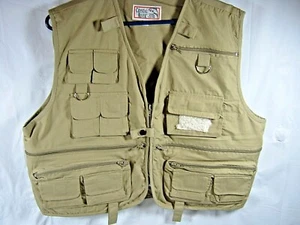Crystal River Fly Fishing Vest Men’s Size L Khaki Multiple Pockets Utility - Picture 1 of 6