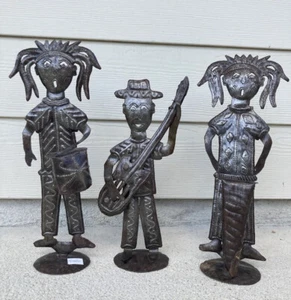 Haitian Metal Trio Street Band ETHNIC ART Hand Crafted Decor Signed Art - Picture 1 of 22