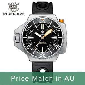 Steeldive SD1988, Monobloc, NH35, Sapphire, Lume, Black Rubber, 1200m Diving - Picture 1 of 13
