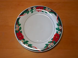 Tienshan DECK THE HALLS Salad Plate 7 1/2" Poinsettia 1 ea 17 available - Picture 1 of 3