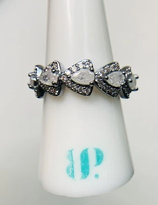 Bomb Party Ring Size 8 RG55723 Chasin You White Ice Crystal Hematite New OG - Image 1 of 4