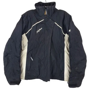 HELLY HANSEN Jacket Womens Medium Black Spell Out Outdoor Winter Full Zip Lined - Picture 1 of 9