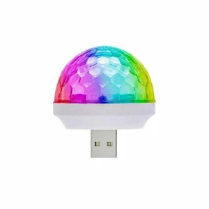 USB Mini LED Lights Atmosphere DJ RGB Disco Ball 4W - Picture 1 of 6