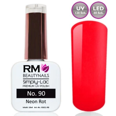 RM BEAUYTNAILS 10ml Uv Gel Nagellack Polish Neon Rot Gelpolish Farbgel Pinsel Nail Art