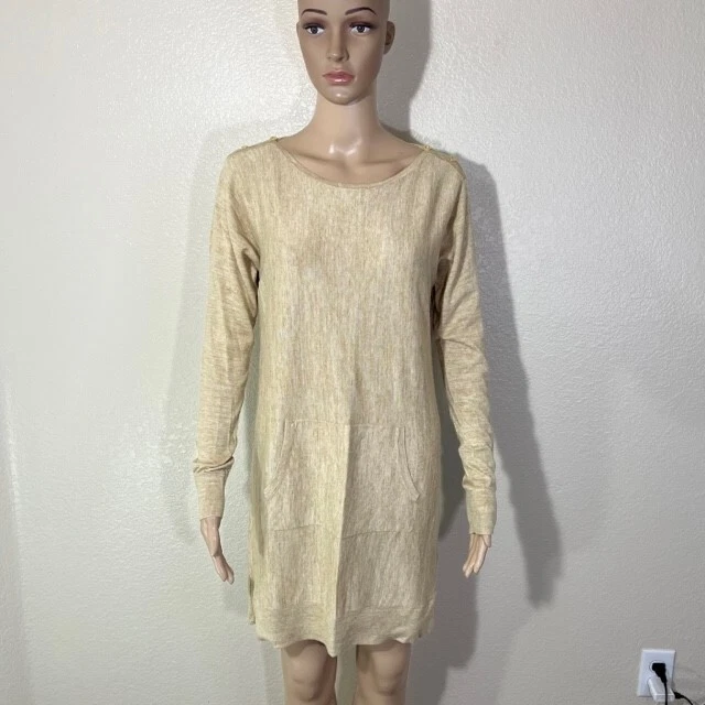Lilly Pulitzer Sweater Dress Womens Jupiter Pockets Tan Beige Cotton Modal XS - Image 1 of 4