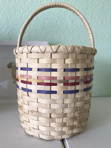 Gorgeous Handmade Quality  Basket  8” Wide  12” Tall ( With Handle) Easter Cover