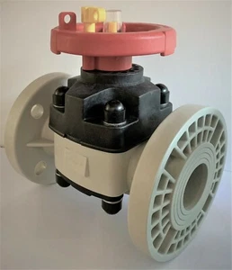DIAPHRAGM VALVE PRAHER POLYPROPYLENE/PTFE T4 INDUSTRIAL DN50 FLANGED ANSI 150LB - Picture 1 of 1