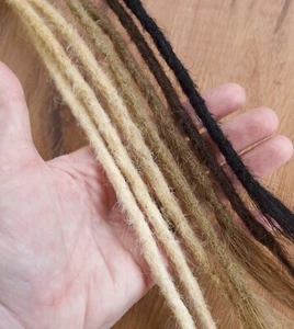 Dreadlock Extensions HUMAN HAIR x 30, 40cm long, 6mm thin + free headband - Picture 1 of 11