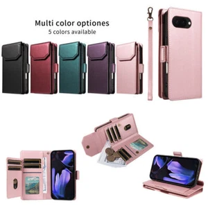 Leather Card Slot Wallet Phone Case For Google Pixel 9 8 7 Pro XL 9A 6A 8A 7A - Picture 1 of 17