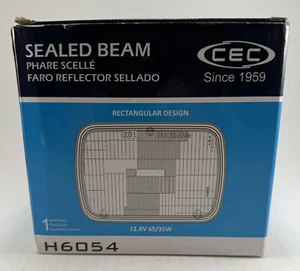 CEC H6054 Sealed Beam High/Low 3 Prong Type 2B1 Rectangular Headlights - Picture 1 of 11