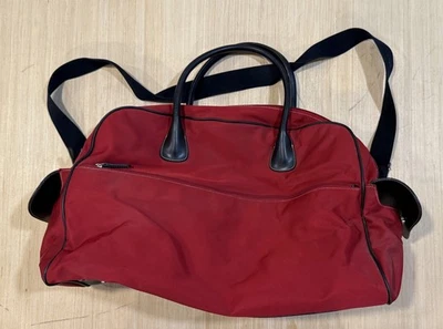 Maxx New York Rojo Vinilo Bolso de Lona Cartera Equipaje Interior a Cuadros Foto 1 de 4
