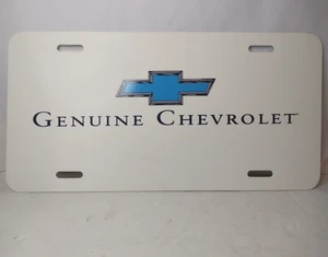 Vintage Genuine Chevrolet Bowtie Chevy Dealership Booster License Plate - Picture 1 of 2
