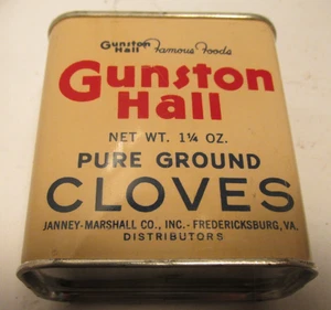 Lata de especias vintage-Gunston Hall clavos Jennyh Marshall co Fredericksburg, Virginia - Imagen 1 de 2