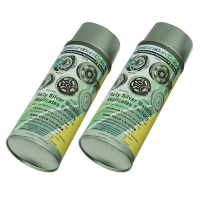 Pintura en aerosol para llantas GM Chevy Rally 1964-77 plateada fina metálica 2 latas Foto 1 de 4