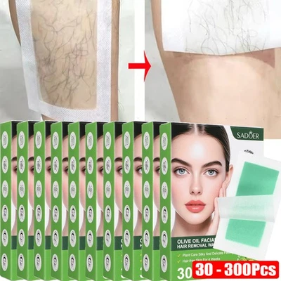 FACIAL WAX STRIPS & Finishing Wipes Easy Hair Removal Face Upper Lip Chin Jaw - Image 1 of 4