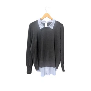 Preppy Negocios Oficina Trabajo Capas Cuello Suéter Tórrido 1X Manga Larga Carrera - Imagen 1 de 4