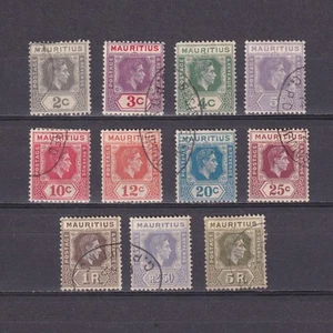 MAURITIUS 1938, SG# 252-262, CV £87, short set, Used - Picture 1 of 2