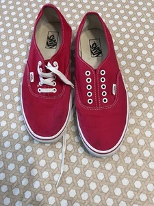 Vans Off The Wall Sneakers Red Canvas Low Top Round Mens US 11 - Imagen 1 de 7