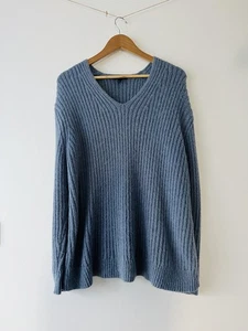 Baukjen Damen Pullover Gestrickt Oversized Blau Alpaka Mischung (60) - Bild 1 von 7