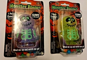 (2) Two Treat Street Glow-In-the-Dark Monster Candy Poopers Purple & Green NEW - Picture 1 of 13
