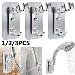 Adjustable Bathroom Shower Head Holder Self-adhesive Wall Mounted Shower Bracket - Picture 1 of 12