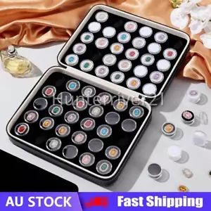 Black 60x Gem Diamond Gemstone Display Leather Case Collection Storage Box - Picture 1 of 10
