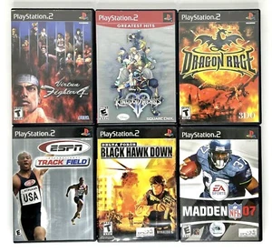 Sony, PlayStation 2 (6-Game Lot Bundle) Kingdom Hearts 2 Dragon Rage ESPN - Picture 1 of 4