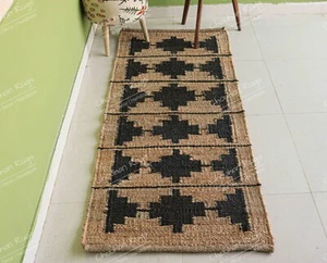 Natural Hand Braided Jute Runner Rug Home Décor Living in Room Entry Way Rugs - Picture 1 of 9