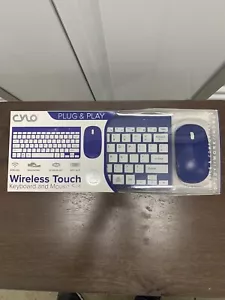 Cylo Metallic Blue Wireless Keyboard & Mouse Combo Set Factory Sealed  - Picture 1 of 12