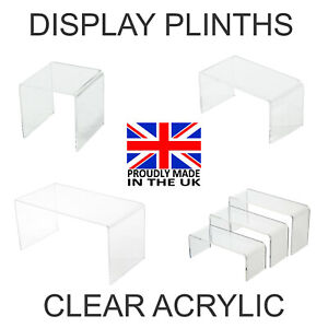 Acrylic Clear Display Plinths Stands Risers Bridge -Retail Shop VARIOUS SIZES 