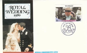 (85307) Prince Andrew Fergie Royal Wedding Tuvalu FDC 1986 - Picture 1 of 1