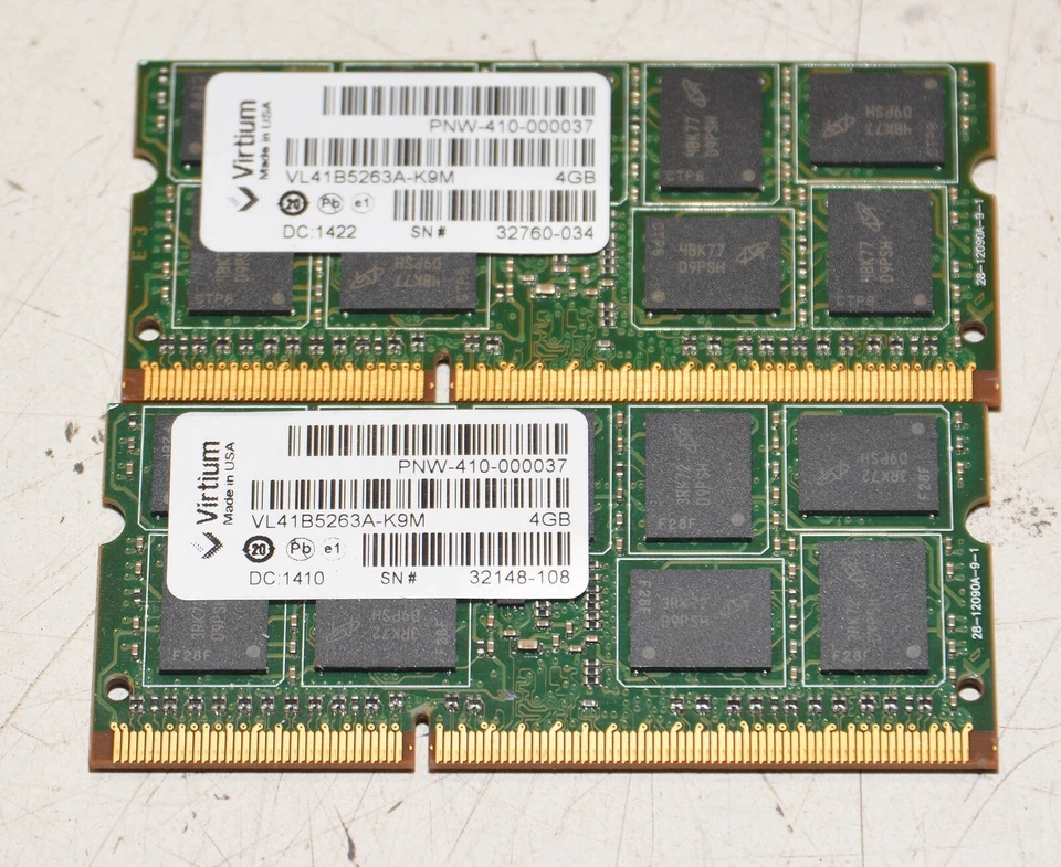 2x Virtium 4GB SODIMM  VL41B5263A-K9M - Image 1 of 1