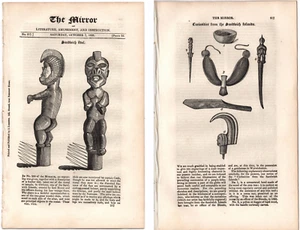 1826 Oct 7, The MIRROR Magazine issue 217 ~ Sandwich Islands Idols ~ Tiki HAWAII - Picture 1 of 7