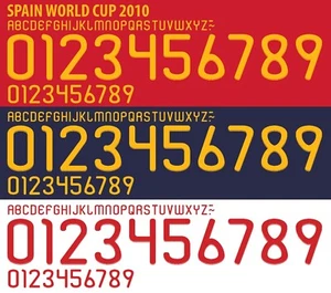 Juego de nombre y número para la Copa Mundial de España 2010 fútbol nacional de fútbol en casa/fuera - Imagen 1 de 3