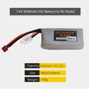 Pieza de repuesto de batería LiPo LiPo de actualización 7,4V 4200mAH 25C para modelo de radiocontrol WLTOYS 12428 12429 - Imagen 1 de 7