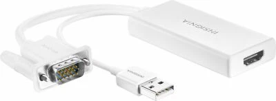 Insignia- VGA to HDMI Adapter - White - Image 1 of 3