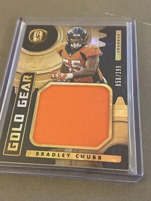 2019 Bradley Chubb Gold Gear Jersey #'d /199! - Gold Standard Denver Broncos  - Image 1 of 2