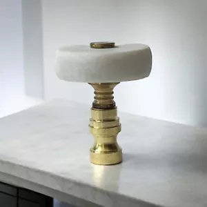 Set of 2 Gorgeous porcelain Lamp shade finials. Harp Toppers - White - Picture 1 of 2