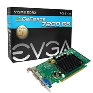 EVGA NVIDIA 7200 GS 512MB DDR2 PCI-E 1.0 GRAPHICS CARD GREAT WORKING VIDEO CARD - Picture 1 of 1