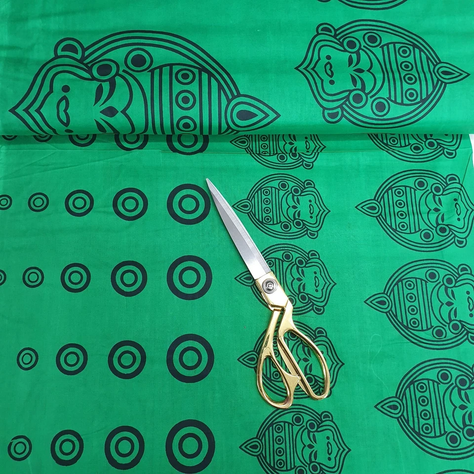 HOMECART 100% Cotton Soft Indian Boho Printed Light Weight Linen Look Fabric By Meter 44"