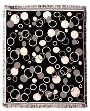 Simply Home Black and White Afghan Circle Throw Blanket 50" x 60"